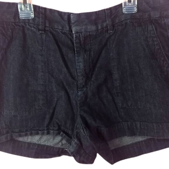 LOFT high rise  dark denim shorts - Picture 3 of 9